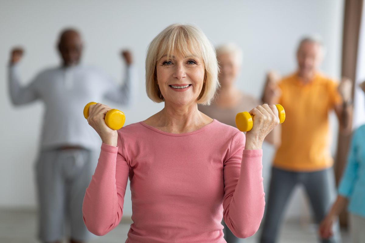 Frau beim Reha-Sport